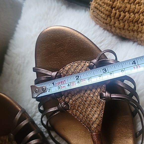 TALBOTS Open Toe Slingback Kitten Heel Sandals Size 9 in Brown - Picture 15 of 16